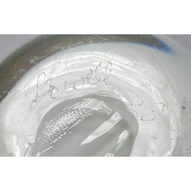 Lowell Duell 1988 Handblown Studio Art Glass Milky White & Pastel Confetti Vase For Sale - Image 11 of 11