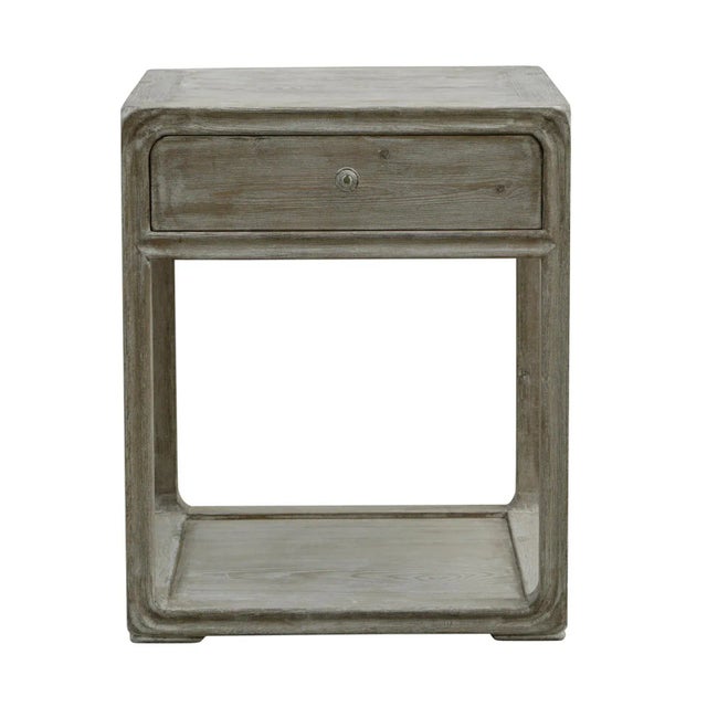 Salvaged Washed Elm Bedside Table For Sale - Image 9 of 10
