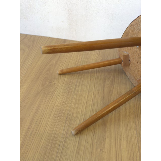 small red tripod table 60s perfect for placing a cup of coffee or under a flower as a flower stand. original condition....