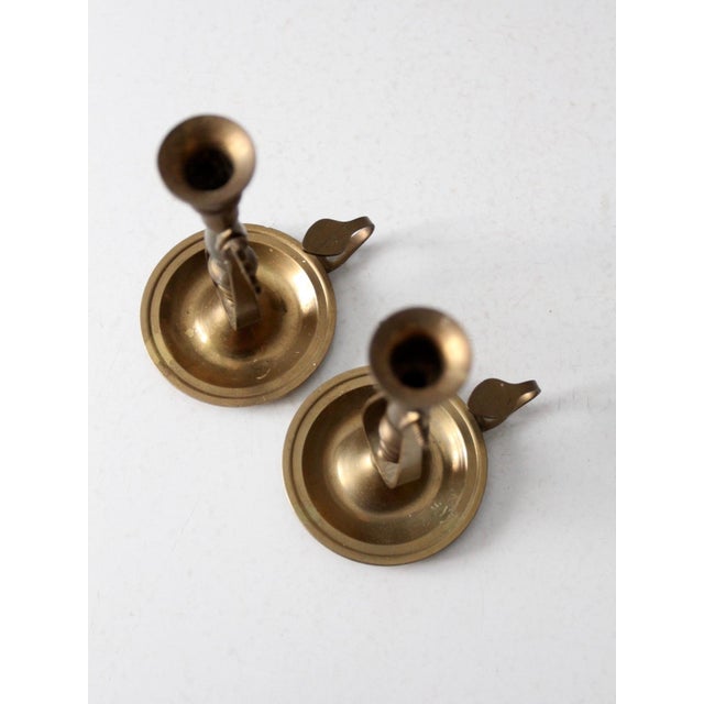 Antique Brass Boat Candle Holders Pair For Sale - Image 9 of 11