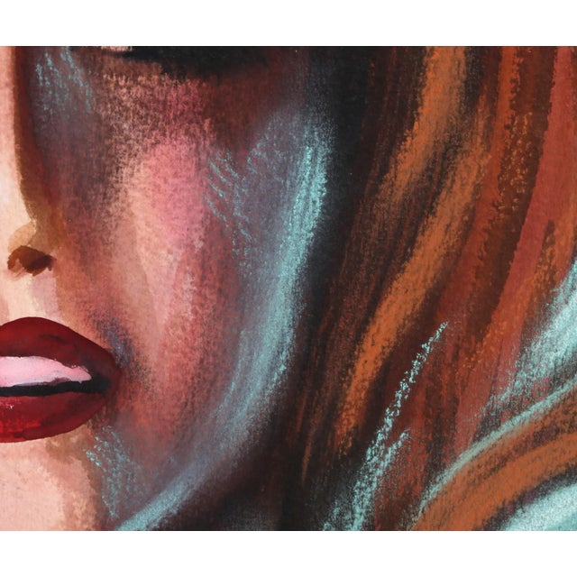 Modern Autumn, Erik Freyman Watercolor With Pastel on Paper, Signed in Pencil For Sale - Image 3 of 4