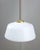 Metal Mid-Century Modern Italian Brass and Opaline Glass Pendant Lamp For Sale - Image 7 of 16