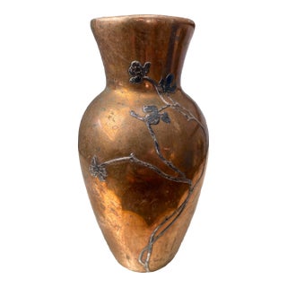 Early 20th Century Heintz Sterling Over Bronze Arts and Crafts Vase For Sale