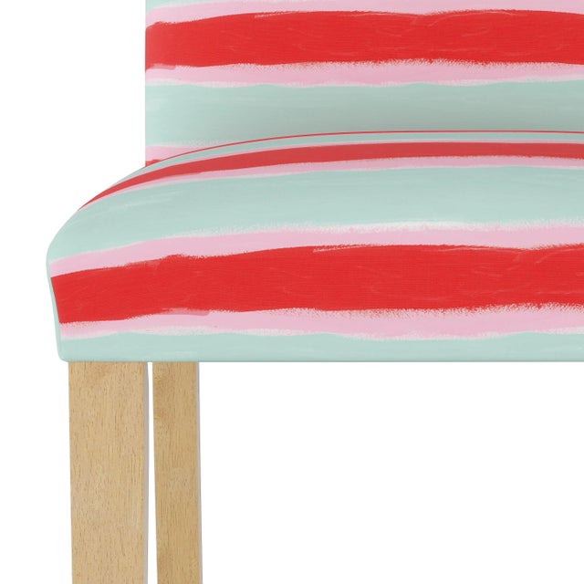 Spritely Home Megan Dining Chair in Mint Brush Stripe For Sale - Image 4 of 7