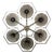 21st Century Hive Satin Nickel Smoky Murano Flush Mount by Fabio LTD For Sale