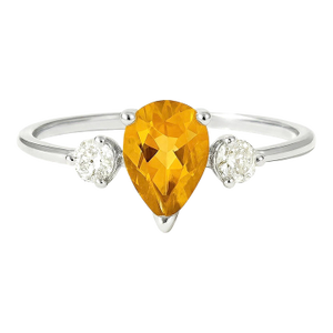 925 Sterling Silver Citrine Cubic Zirconia Promise Birthstone Ring Us 7