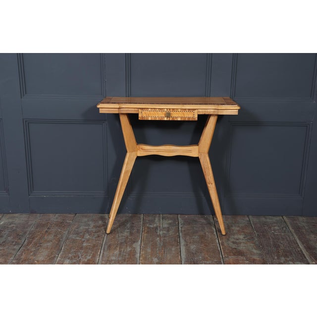 Mid-Century Italian Console Table in Chestnut and Zebrano, 1950 For Sale - Image 12 of 18