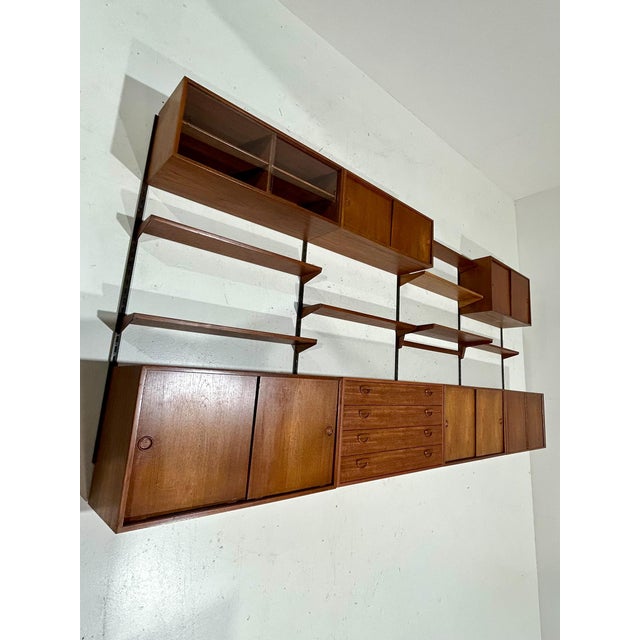 Feldballes Møbelfabrik Modular Wall Unit in Teak by Kai Kristiansen for FM Møbler, Denmark, 1960s For Sale - Image 4 of 18
