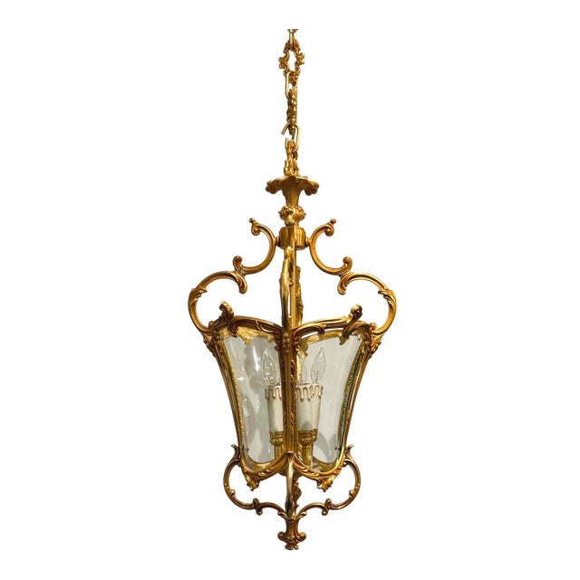Myran Allan Luxury Lighting French Louis XV French Bronze Lantern For Sale