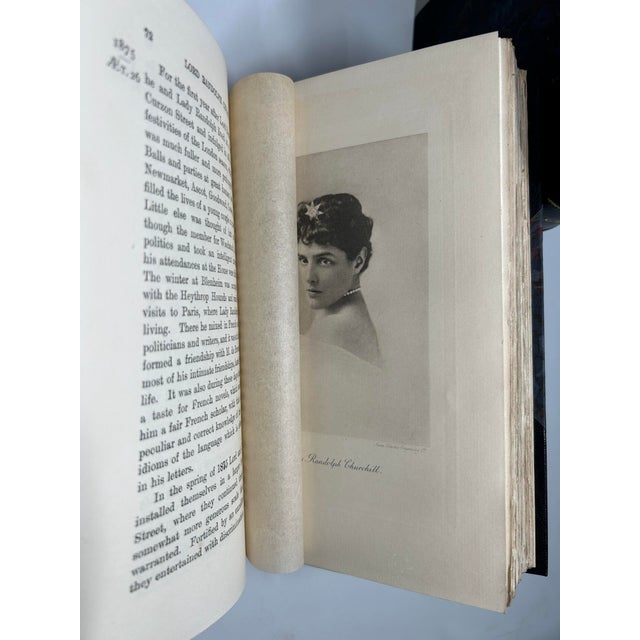 Animal Skin Early 20th Century Illustrated Leather Octavo Volume Set, Winston S. Churchill's Lord Randolph Churchill, First Uk Edition - 2 Books For Sale - Image 7 of 9