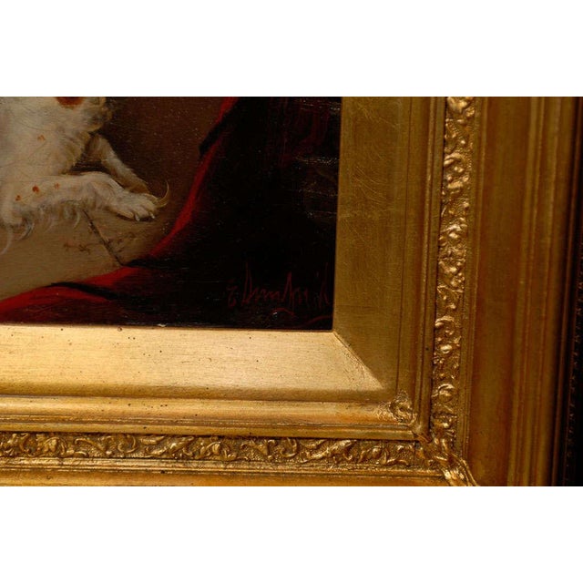 19th Century 19th Century Oil Painting of Reclining Spaniels in Interior Signed by Armfield For Sale - Image 5 of 7