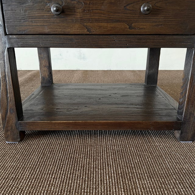 Nathalie II 2 Drawer Reclaimed Elm Nightstand 36″ – Walnut For Sale - Image 9 of 10