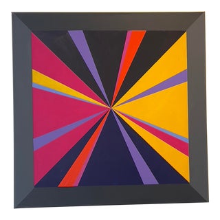 Contemporary Abstract Geometric Acrylic Painting on Canvas by Stanley Dean Edwards For Sale