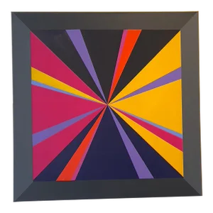 Contemporary Abstract Geometric Acrylic Painting on Canvas by Stanley Dean Edwards