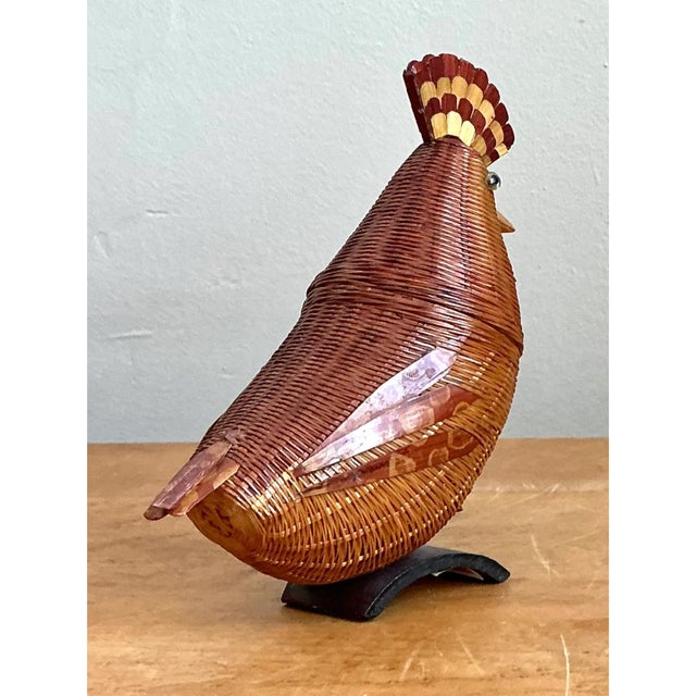 Vintage Shanghai Weave Rattan Pheasant For Sale - Image 9 of 12