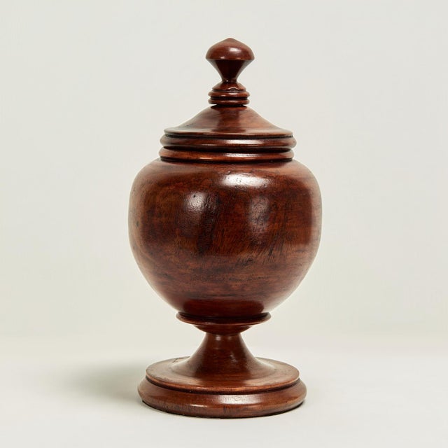 Vintage Turned Wood Lidded Urn For Sale - Image 9 of 10
