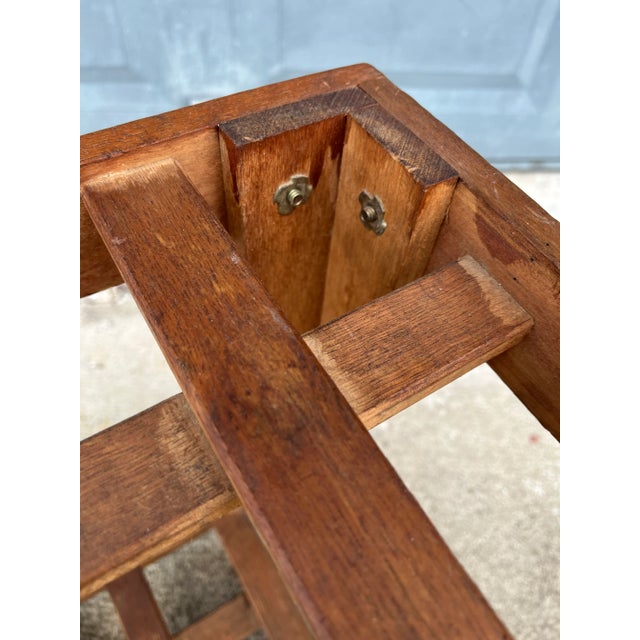 Brown Vintage Lattice Wood Pedestal or Plant Stand For Sale - Image 8 of 13