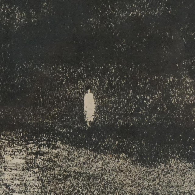 Mid 20th Century Mid 20th Century Mid Century Modern Impressionist Litho Night Scene Pencil Titled & Signed, Framed For Sale - Image 5 of 8