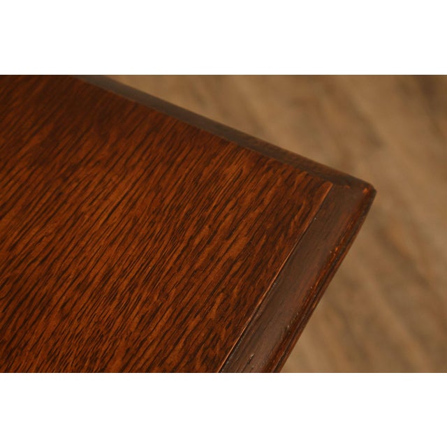 Antique Victorian Oak Partner's Writing Desk For Sale - Image 11 of 18