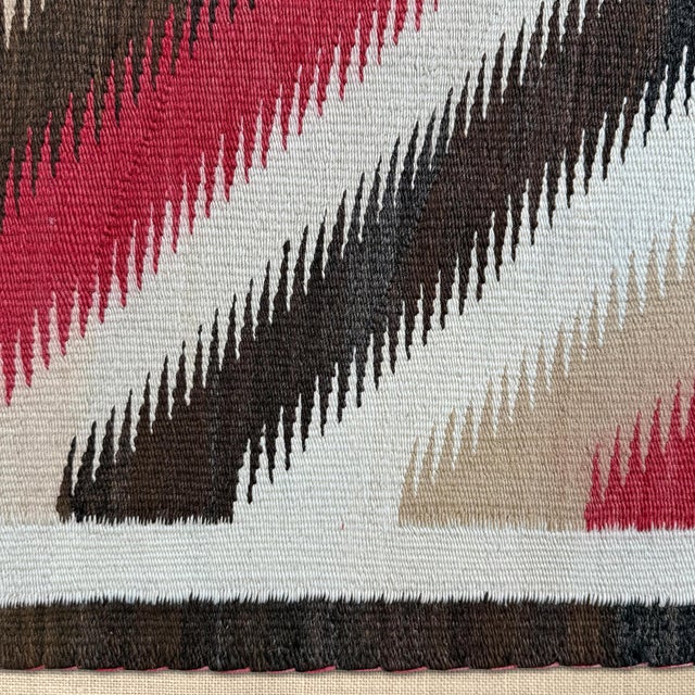 Red Mounted Early 20th Century Diné Eye Dazzler Rug For Sale - Image 8 of 14