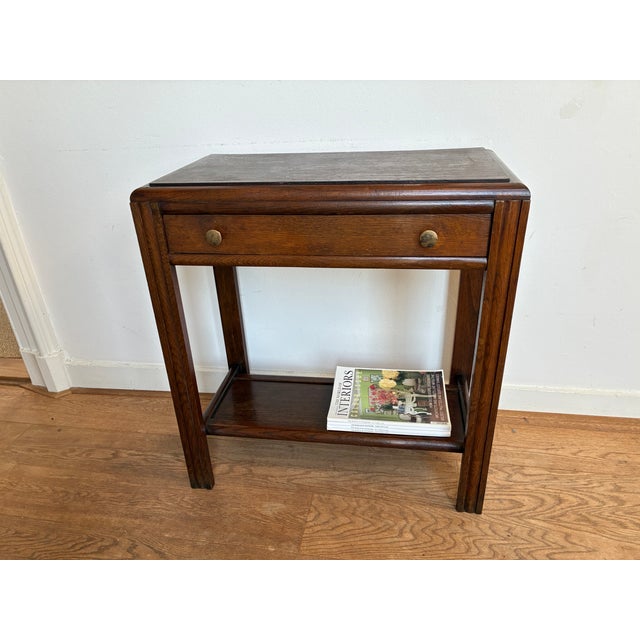 Brown Dutch Art Deco Two-Tier Side Table, 1920s For Sale - Image 8 of 17
