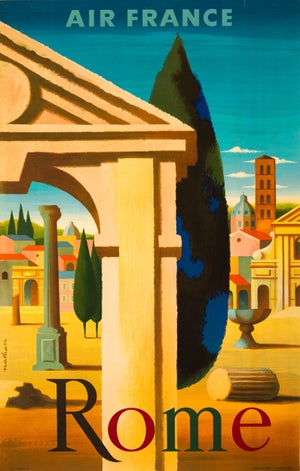 Rome for Air France by Nathan 1957 Italian Travel Poster