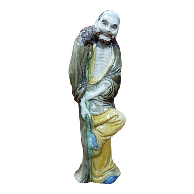 Circa 1920 Chinese Export Porcelain Taoist Immortal Li Tieguai Figurine, Early Republic Period For Sale