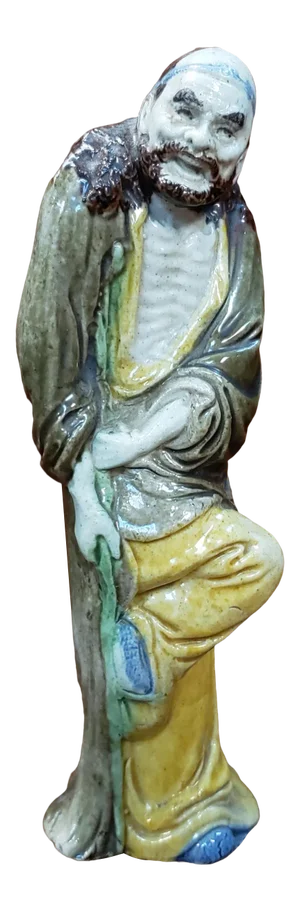 Circa 1920 Chinese Export Porcelain Taoist Immortal Li Tieguai Figurine, Early Republic Period