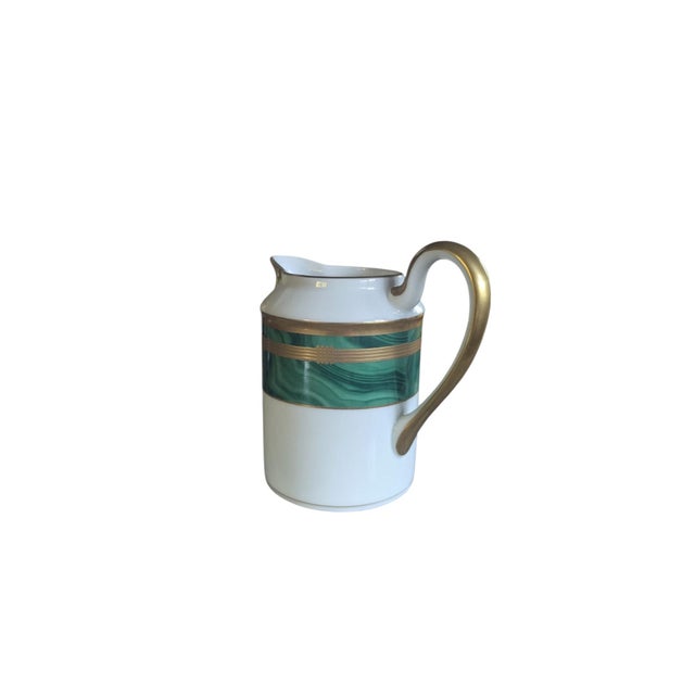 Vintage Christian Dior Guadron Malachite Fine China Milk Creamer Pitcher For Sale - Image 11 of 17