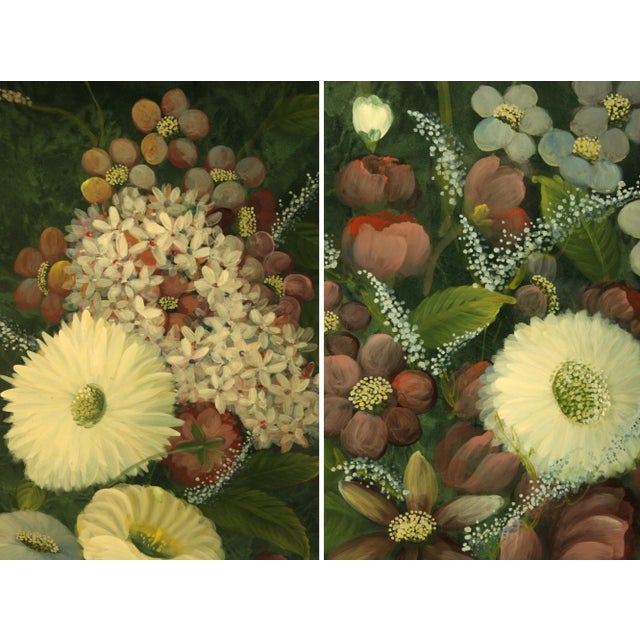 Artmax Vintage Floral Decorated Three Panel Screen For Sale In Philadelphia - Image 6 of 12