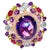 Bochic “Orient” Amethyst & Ruby & Multi Gem Cocktail Ring Set 18K & Silver, Size 8 For Sale