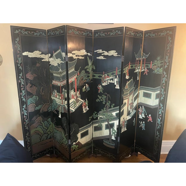 Chinoiserie Antique Chinoiserie Floor Screen / Dividers For Sale - Image 3 of 6