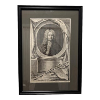 1741 Engraving of Sr. William Wyndham Bar by Jacobus Houbraken For Sale