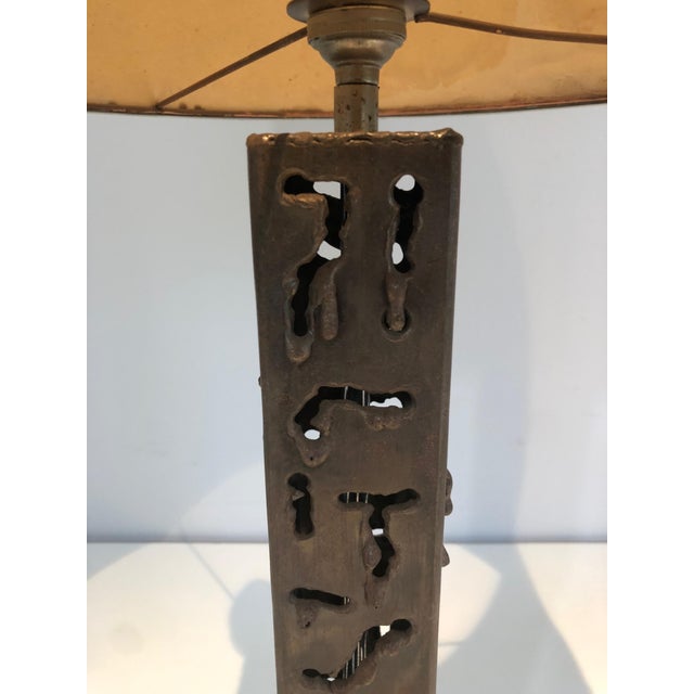 1970s Worked Steel Design Table Lamp For Sale - Image 9 of 12