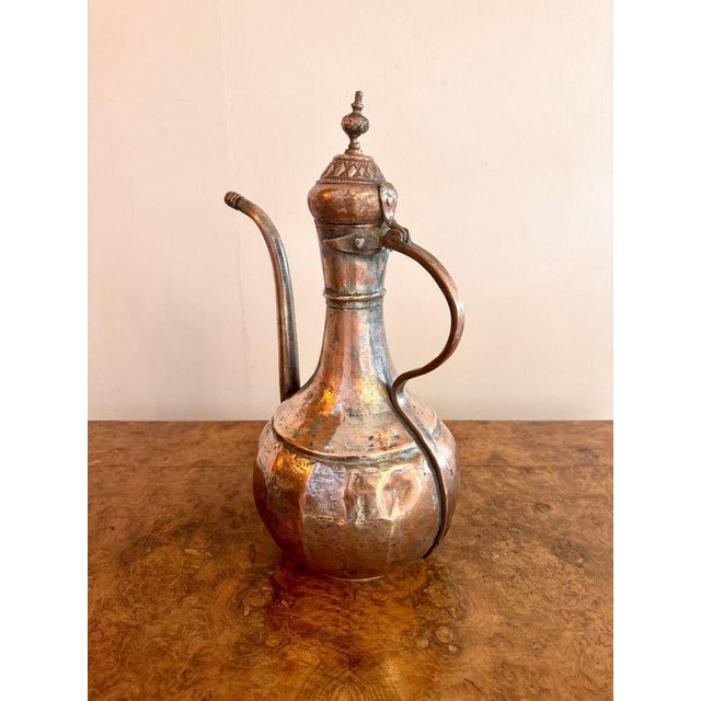 Mid 19th Century Antique Middle Eastern Copper Coffee Pot, 1860 For Sale - Image 5 of 6