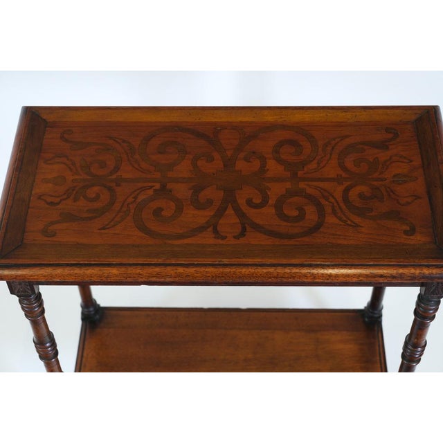 Sandringham Workshop Walnut and Fruitwood Rectangular Side Table with Queen Alexandra Coronet Stamp, 1920s For Sale - Image 3 of 14