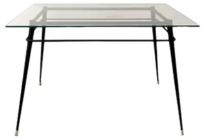 Metal and Glass Dining Table, 1970s