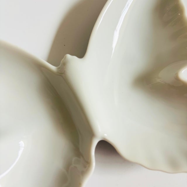 Ceramic White Ceramic Butterfly Tray For Sale - Image 7 of 8