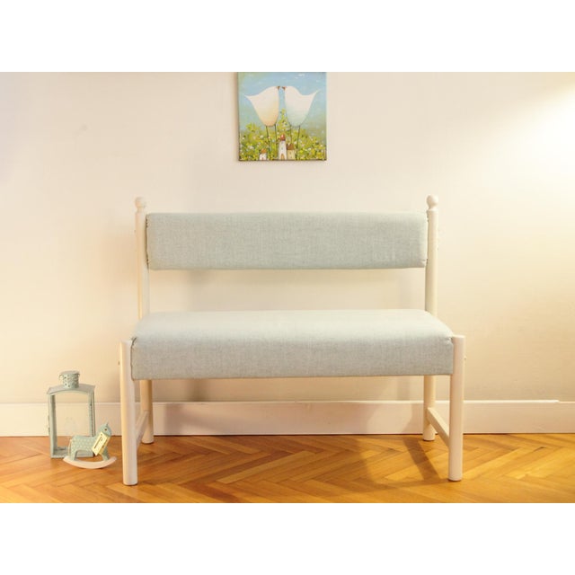French Style Turquoise Bench, 1970s For Sale - Image 11 of 12