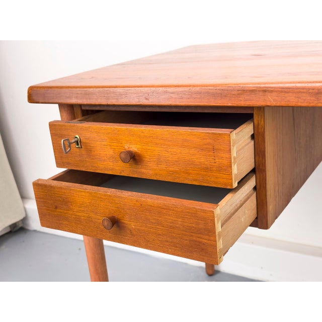 Vintage Teak Desk with Drawers, 1960s For Sale - Image 17 of 18