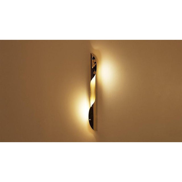 Torsade wall lamp by jennifer midoz dimensions: d 6,5 x w 7 x h 70 cm materials: pale gold on polished and sandblasted...