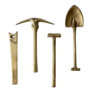 Mid-Century Figurative Brass Mini Tool Set of 4