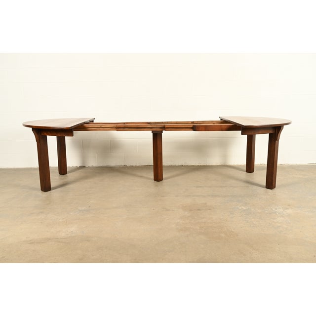 Limbert Antique Mission Oak Arts & Crafts Five-Leg Extension Dining Table, Newly Refinished For Sale In South Bend - Image 6 of 15