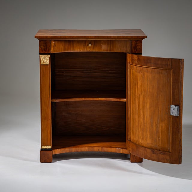 Wood Biedermeier Demi-Cabinet With Pilasters, Circa 1820 For Sale - Image 7 of 12
