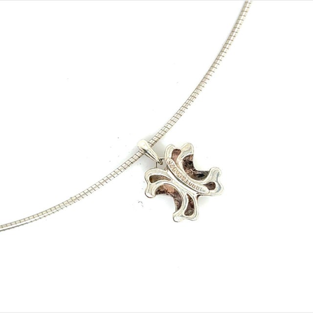 1990s Tiffany & Co Estate X Signature Necklace Sterling Silver For Sale - Image 5 of 7