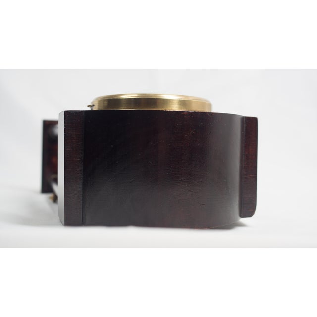 Wine 1920 Small German Mahogany Bronze Pendulum Clock For Sale - Image 8 of 9