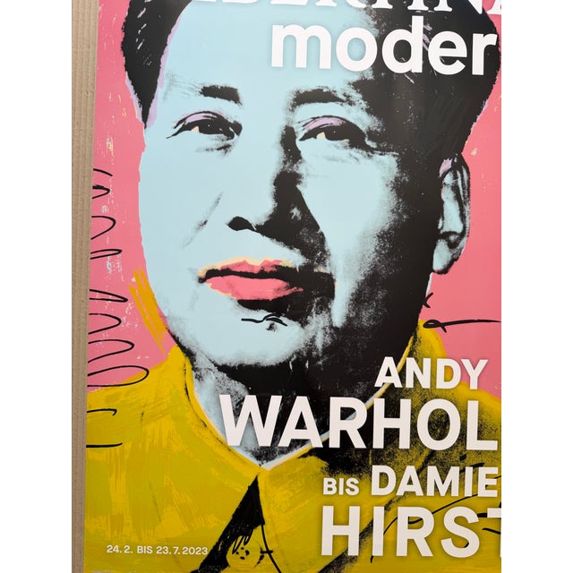 Original 2023 exhibition poster from the Albertina Museum Vienna, featuring Andy Warhol’s iconic Mao Tse Tung (Detail)...