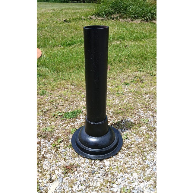 Antique Round Oak Top Pub Table or Game Table With Cast Iron Column Base For Sale - Image 13 of 17