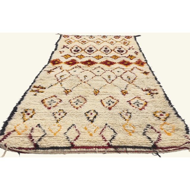 Tribal Vintage Azilal Boucherouite Moroccan Rug, 03'04 X 08'04 For Sale - Image 3 of 10