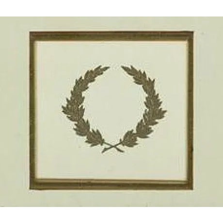 Charming pencil drawing of a classic c1970s interior study beautifully custom framed with inset gilt wreath!~